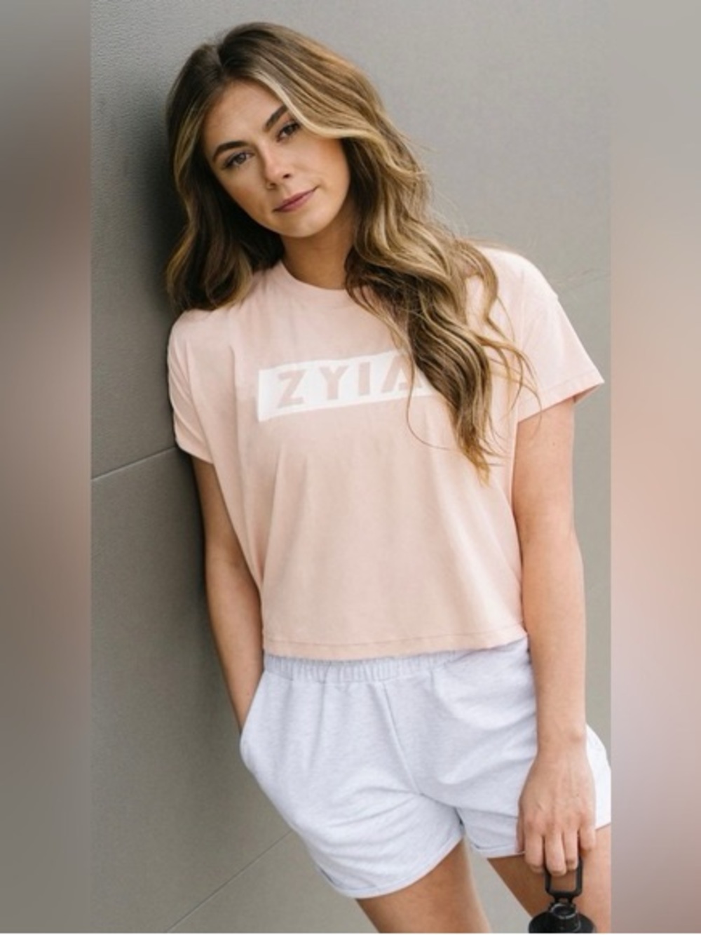 NWT Zyia Active Blush Crop T Short Sleeve T-Shirt XL